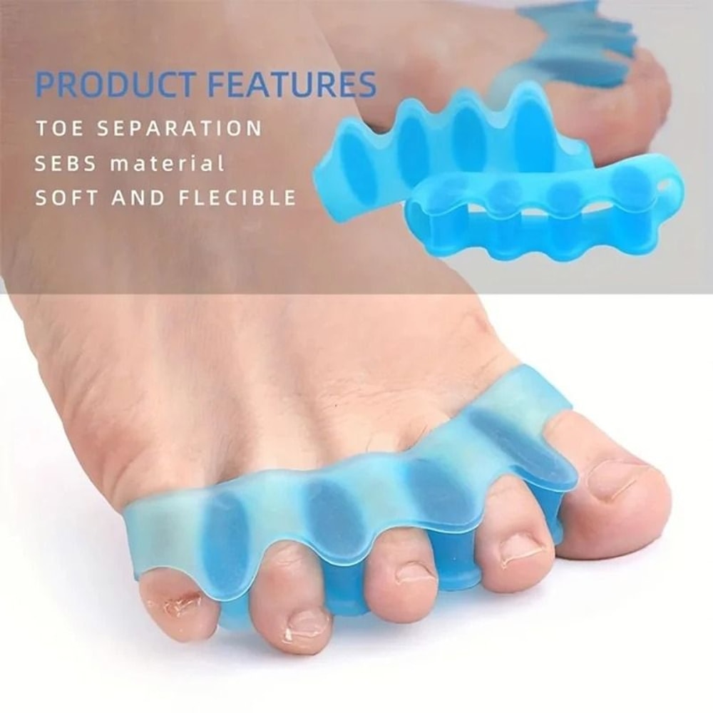 Soft Touch Silicone Toe Spacers Reusable Foot Separator Set 5