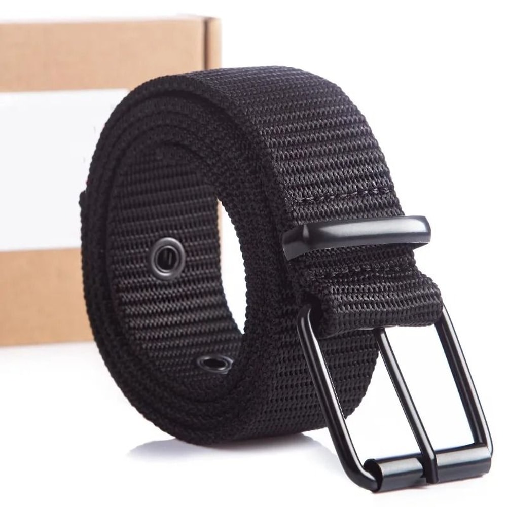 Porous Canvas Pin Buckle Belt Trendy Eyelet Belt For Men And Women 0