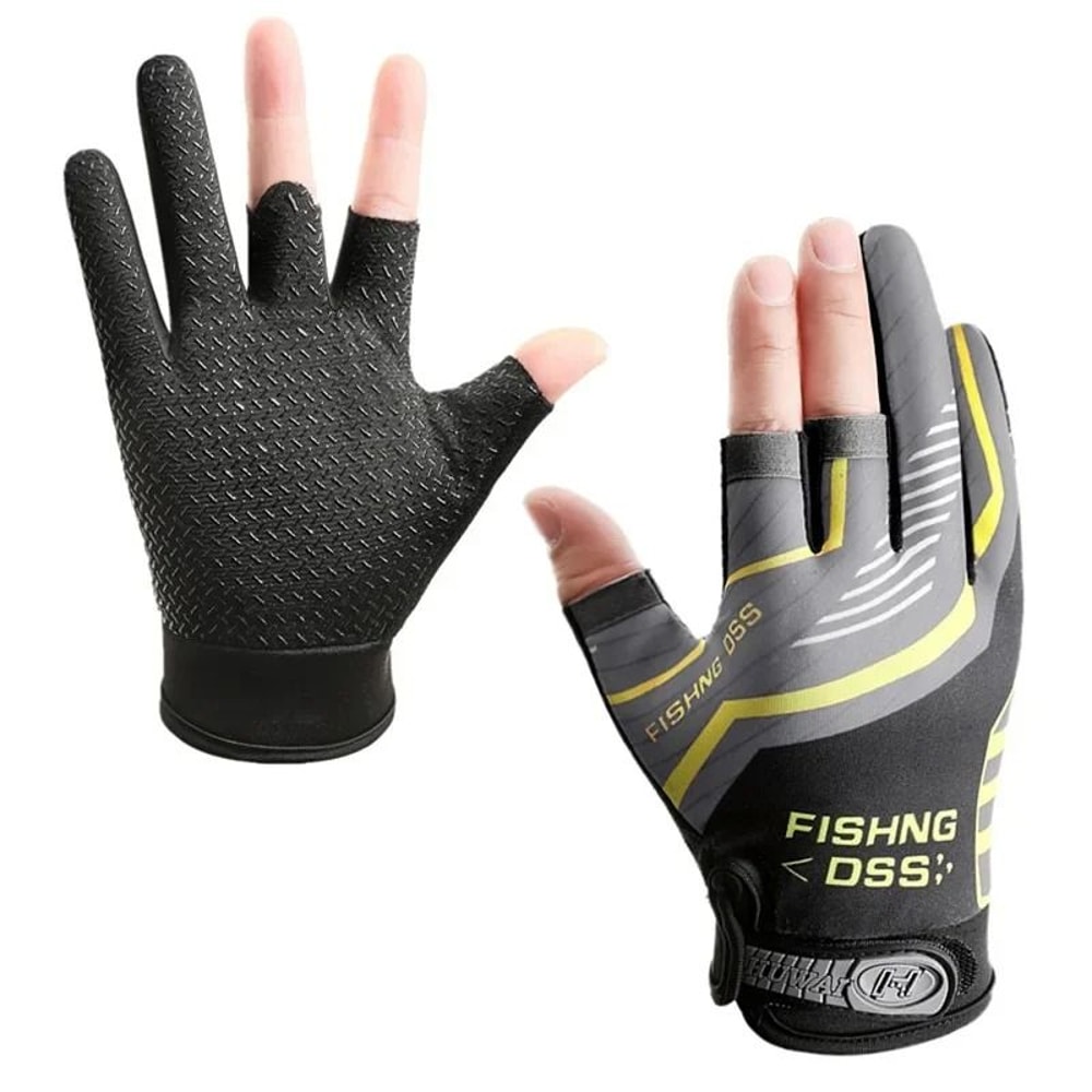 3 Finger Cut Fishing And Cycling Breathable Gloves For Men 0