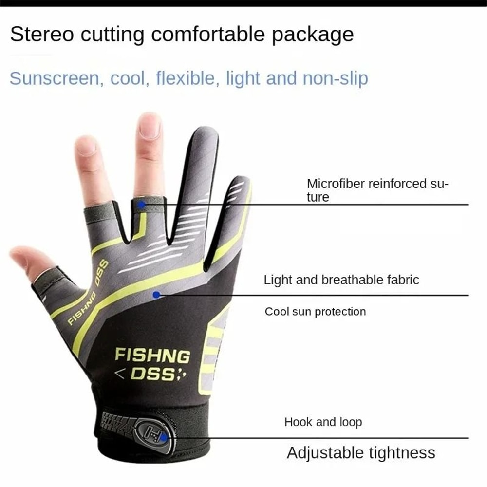 3 Finger Cut Fishing And Cycling Breathable Gloves For Men 4