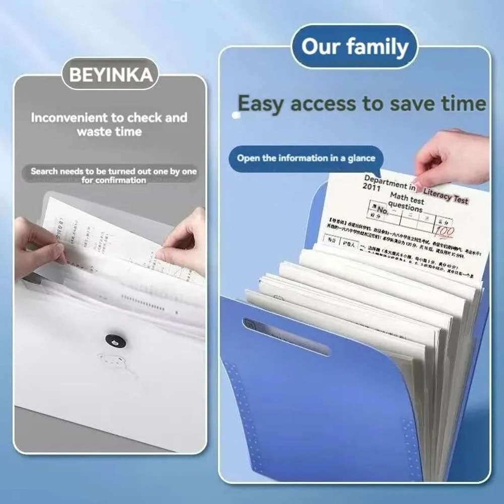 13 Pocket File Folder Portable A4 Letter Size Accordion Document Organizer 3