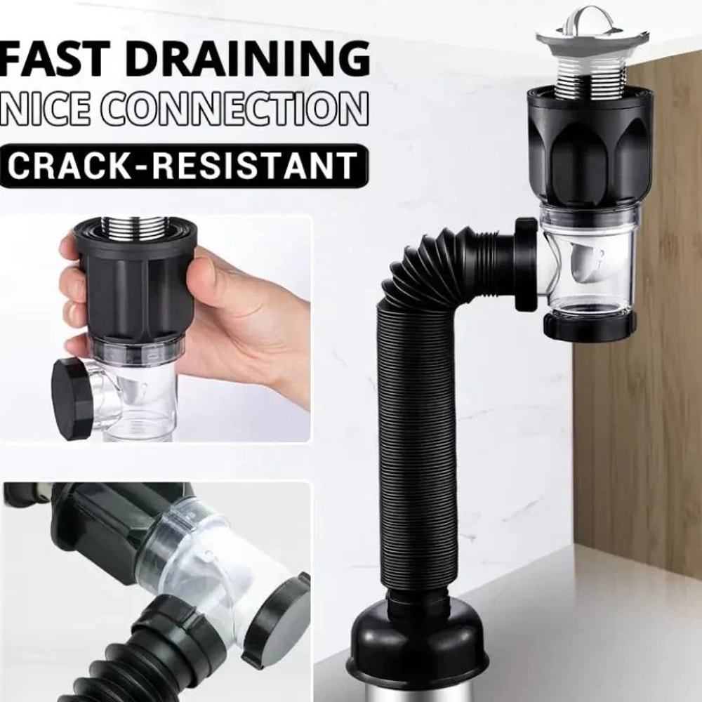 Anti Odor Flip Top Drain Pipe Set For Kitchen And Bathroom 0