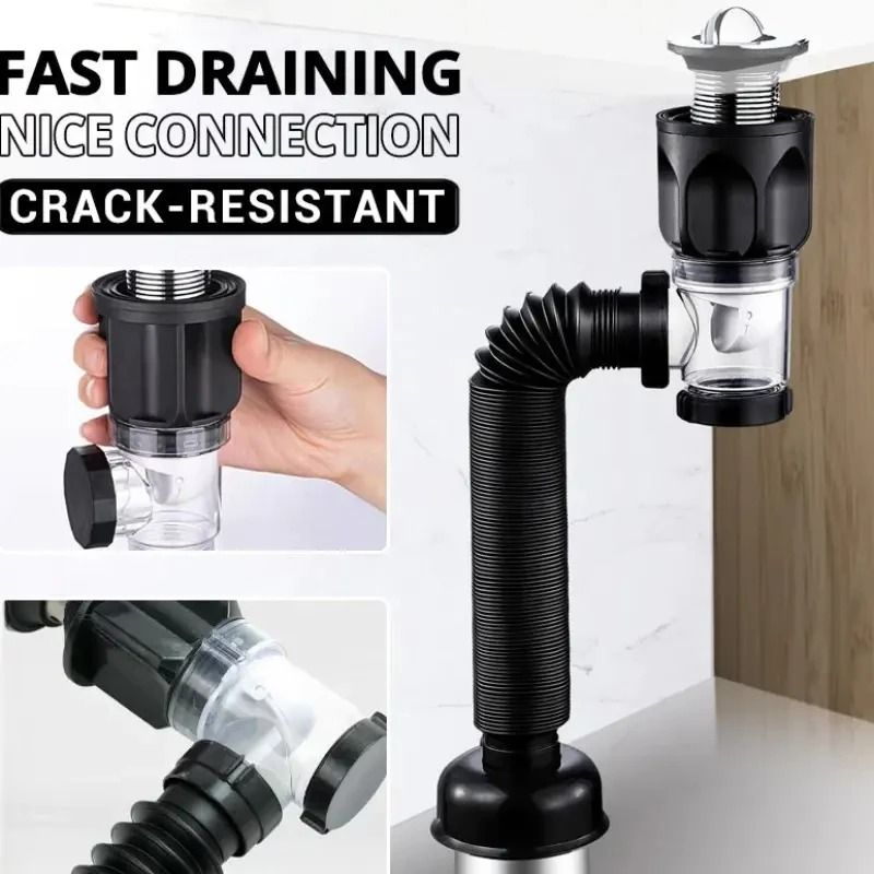 Anti Odor Flip Top Drain Pipe Set For Kitchen And Bathroom 0
