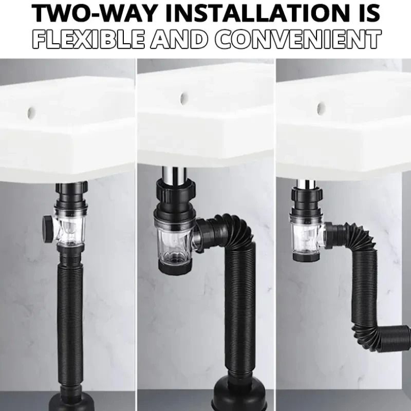 Anti Odor Flip Top Drain Pipe Set For Kitchen And Bathroom 2