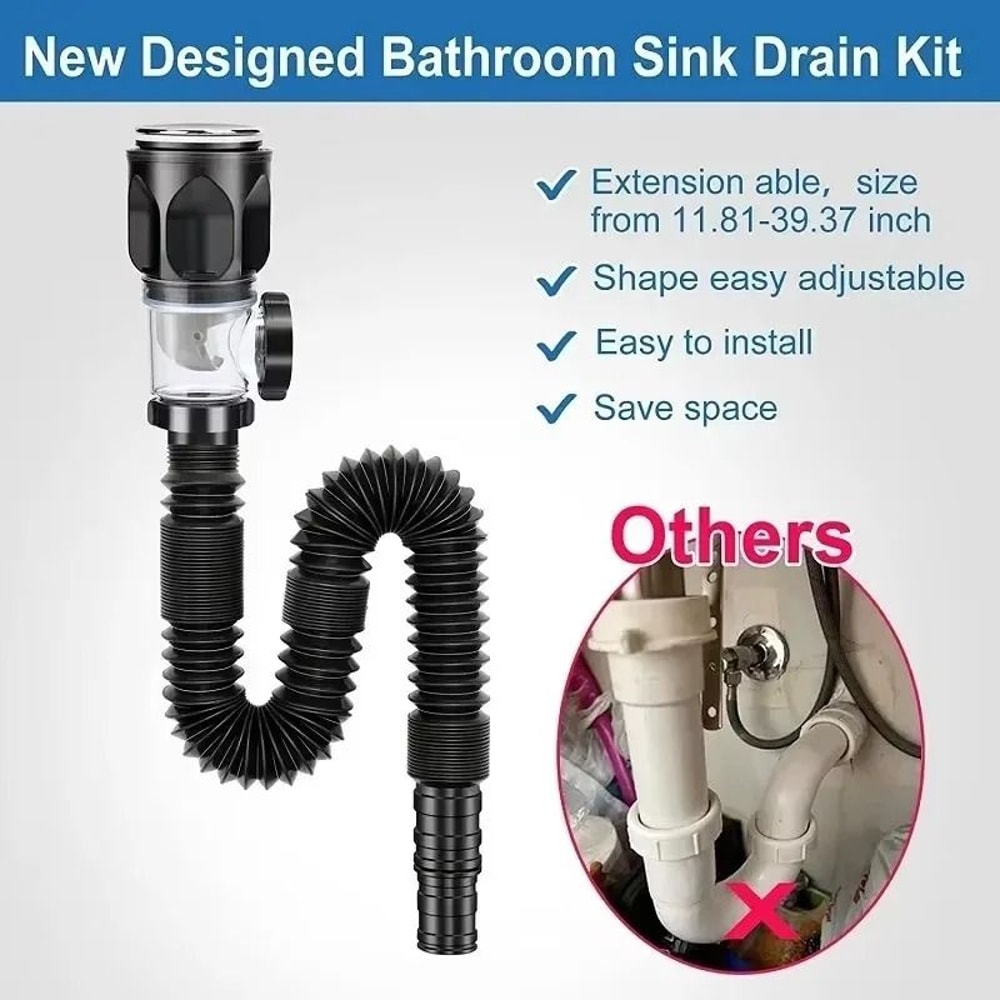 Anti Odor Flip Top Drain Pipe Set For Kitchen And Bathroom 4