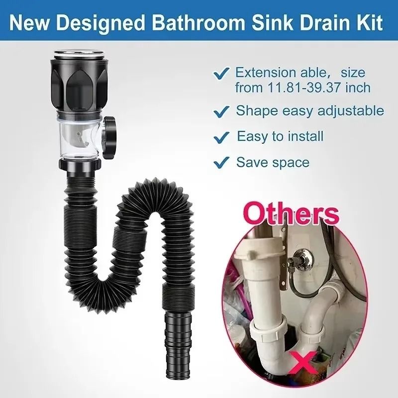 Anti Odor Flip Top Drain Pipe Set For Kitchen And Bathroom 4