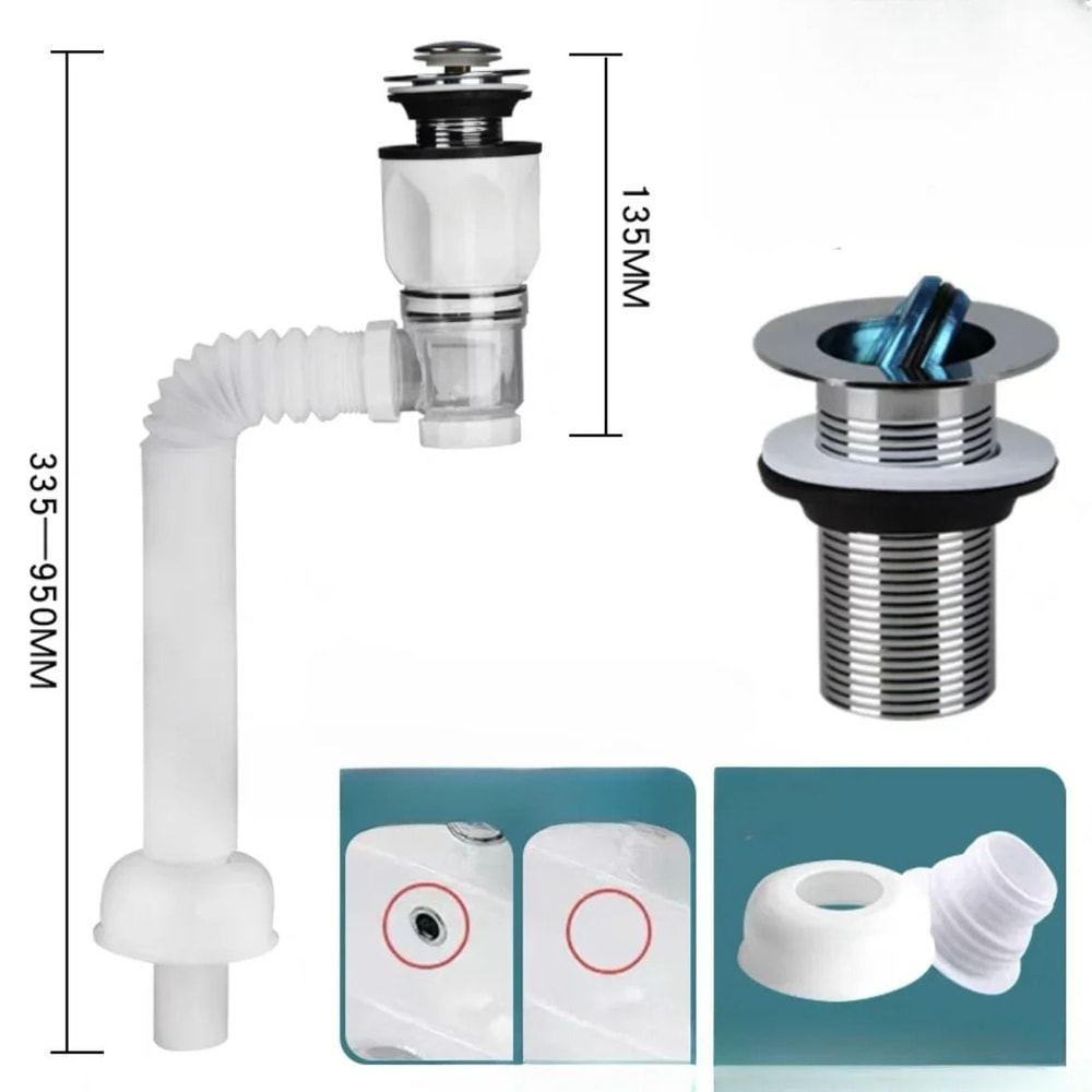 Anti Odor Flip Top Drain Pipe Set For Kitchen And Bathroom 7