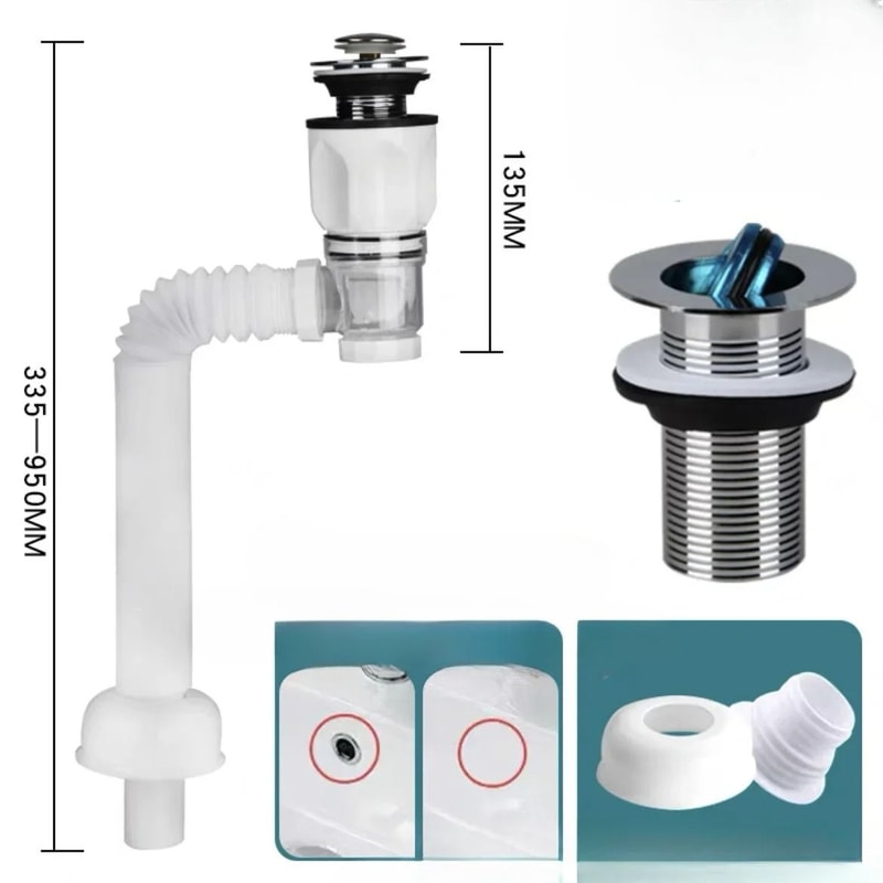 Anti Odor Flip Top Drain Pipe Set For Kitchen And Bathroom 7