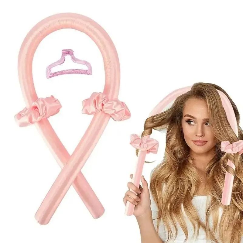 DIY Heatless Hair Curling Stick Headband Set With Hairpins 4