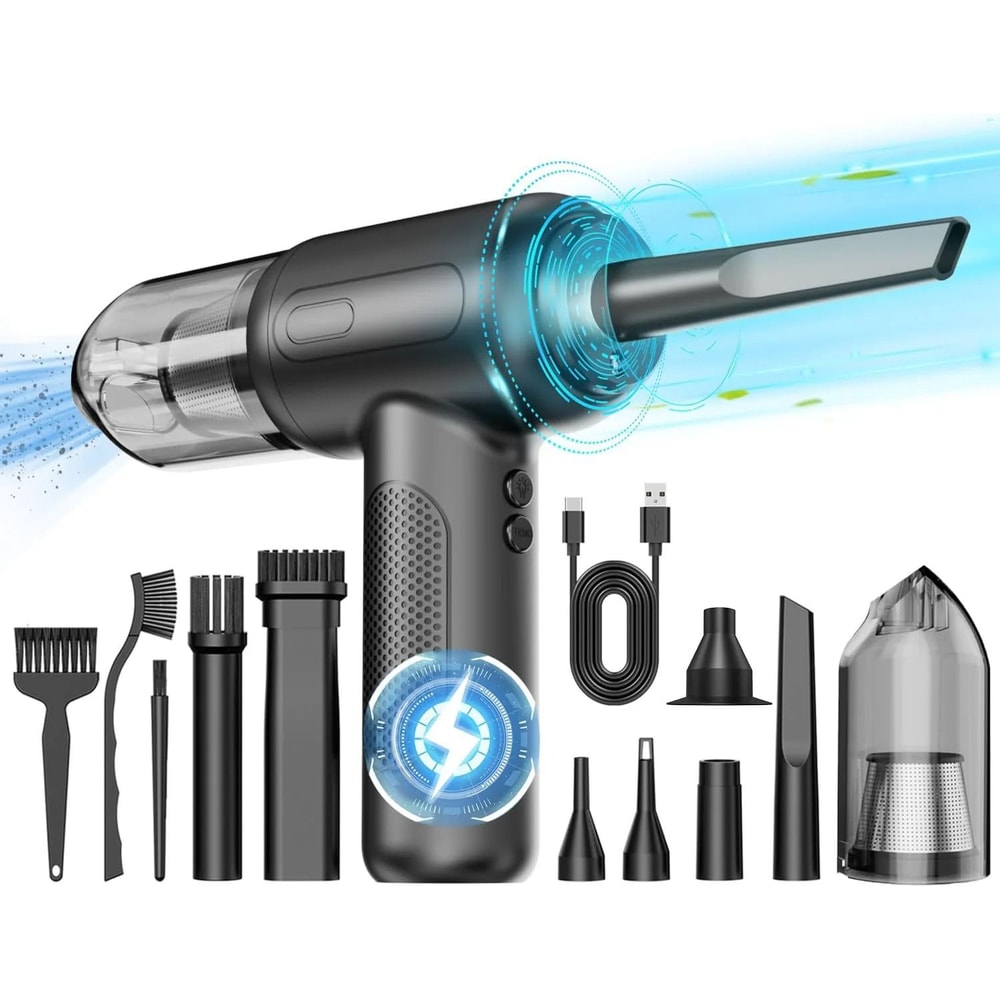 High Power Mini Handheld Air Duster With Crevice Tool 1