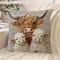 Highland Cow Retro Decorative Pillowcase For Living Room And Office 0