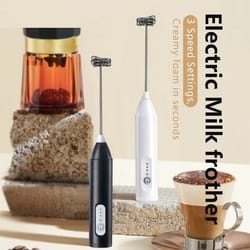 usb rechargeable mini milk frother with three speed foam maker