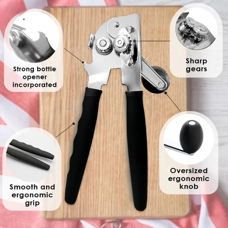 Heavy Duty Manual Can Opener With Extra Long Handles For Big Cans 3