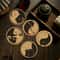Wooden Cat Pattern Coaster Set Six Piece Insulation Mats For Cups 0