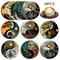 Wooden Cat Pattern Coaster Set Six Piece Insulation Mats For Cups 8