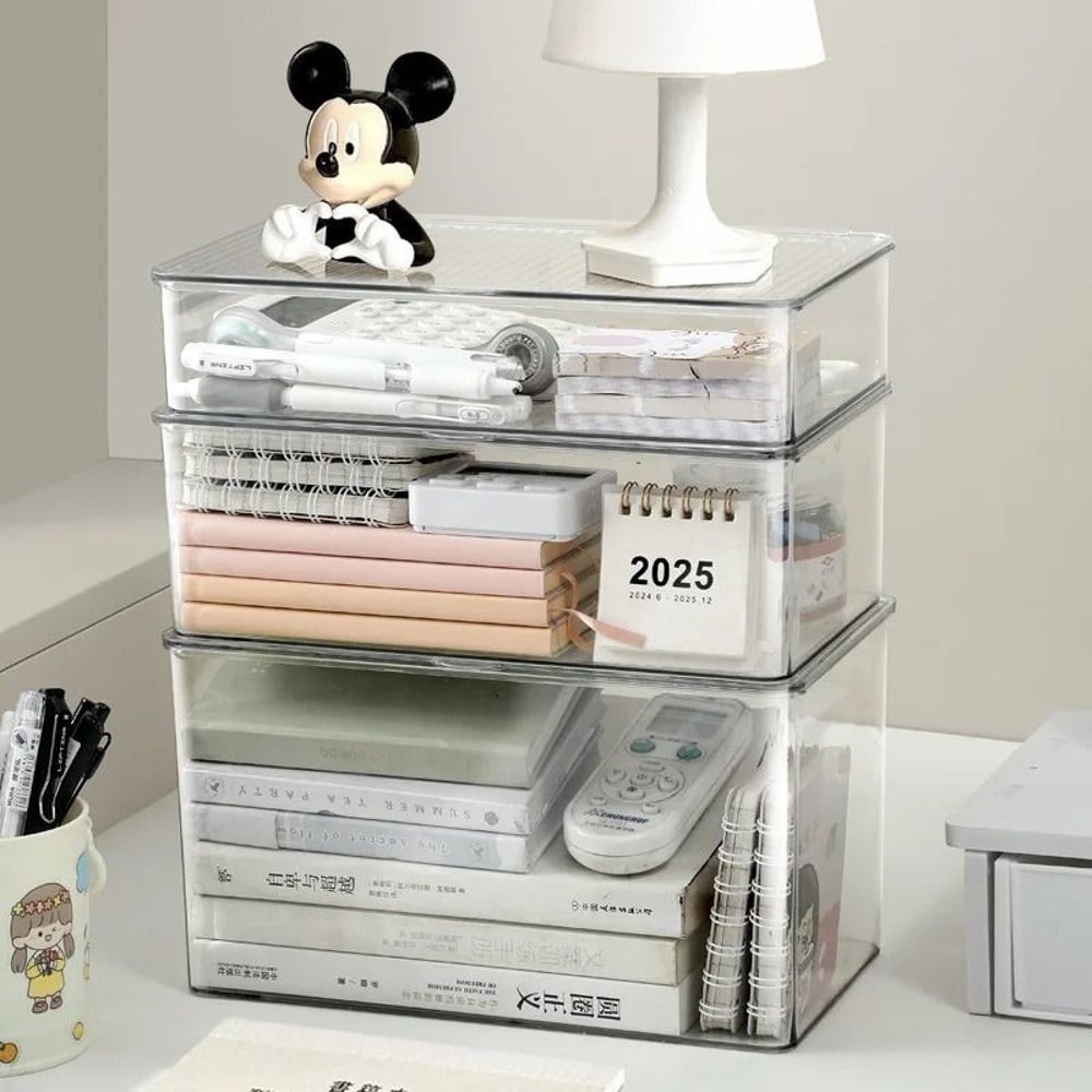 Acrylic Dustproof Desktop Storage Box Large Capacity Organizer 2