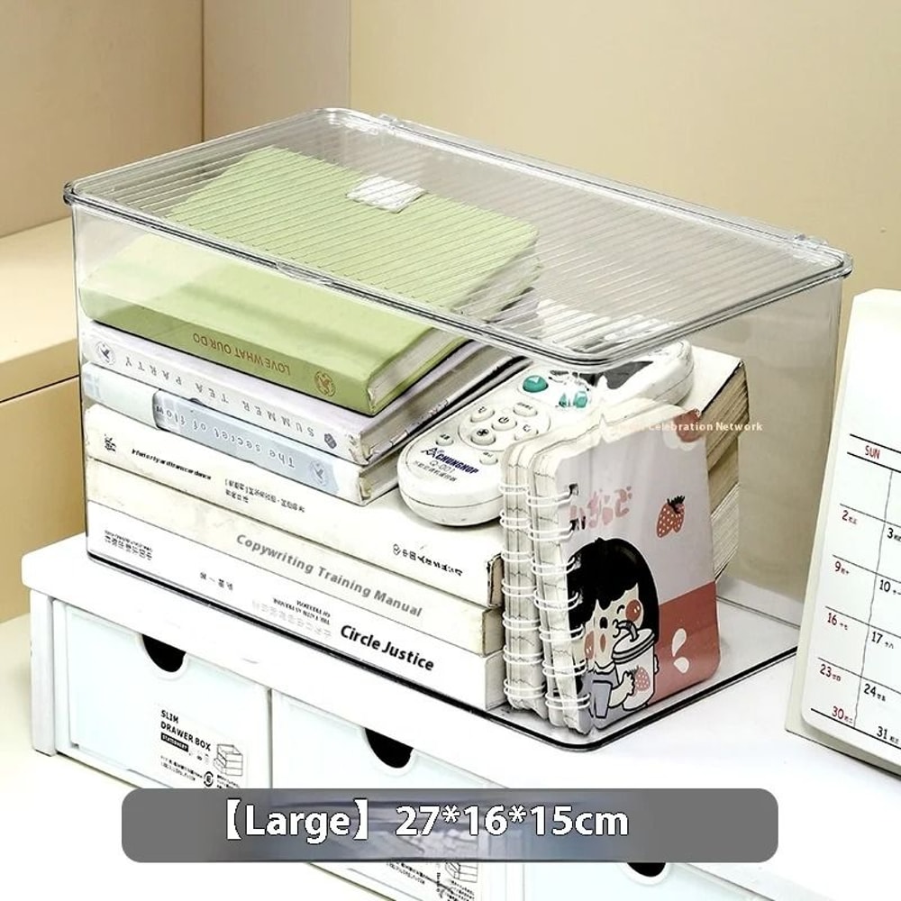 Acrylic Dustproof Desktop Storage Box Large Capacity Organizer 5