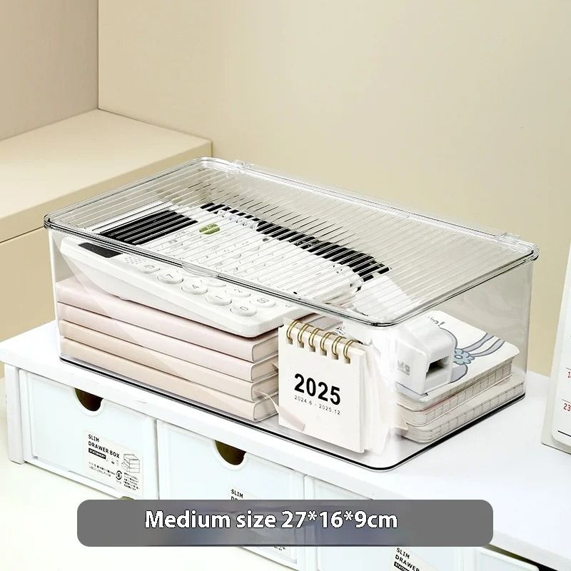 Acrylic Dustproof Desktop Storage Box Large Capacity Organizer 7
