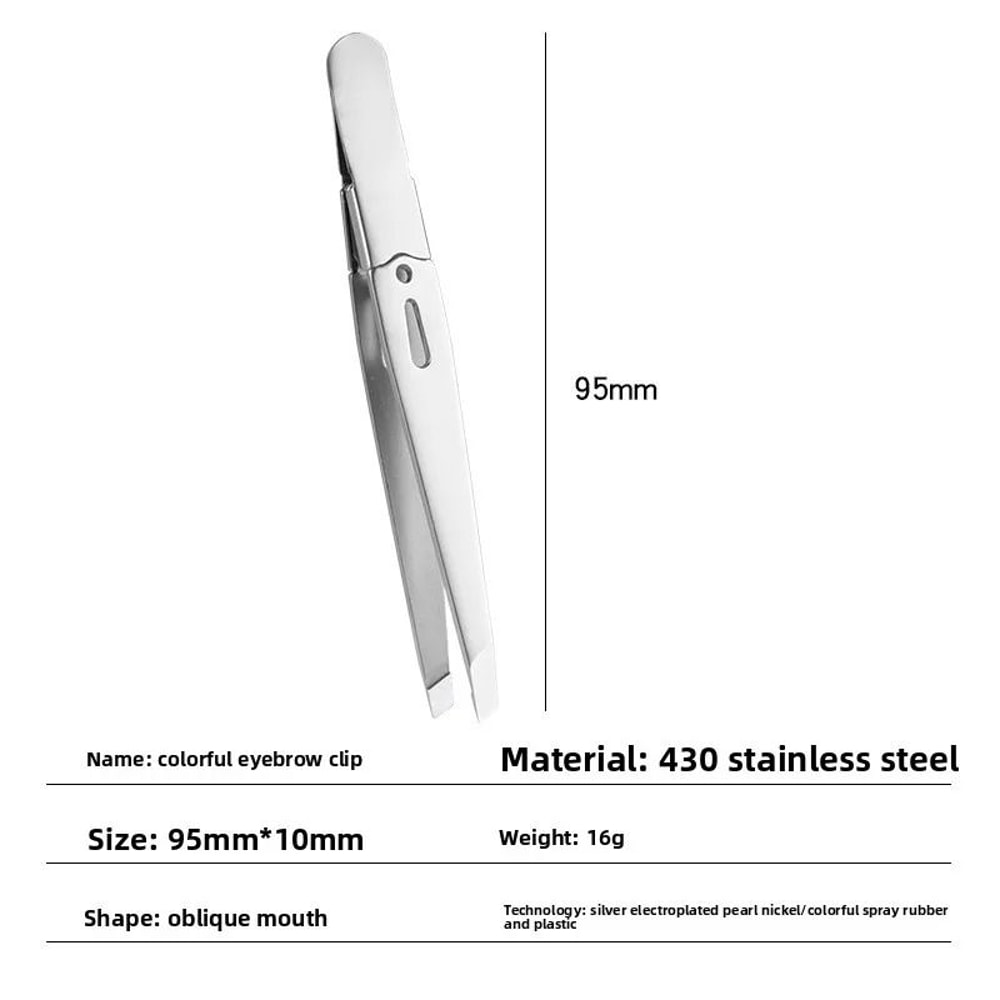 Colorful Stainless Steel Eyebrow Tweezers For Fine Hair Removal 1