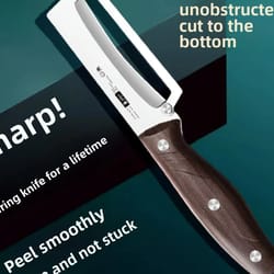 stainless steel peeler with wooden handle for fruits and vegetables