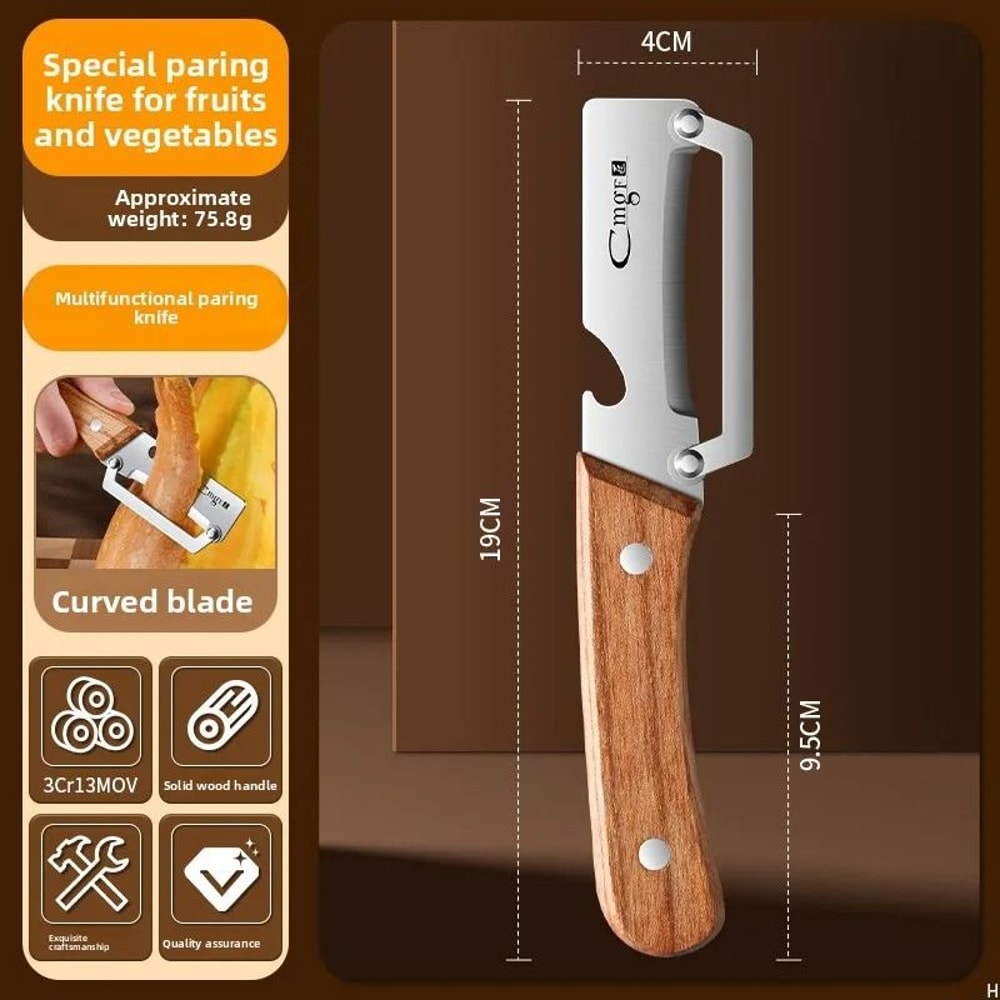 Stainless Steel Peeler With Wooden Handle For Fruits And Vegetables 5
