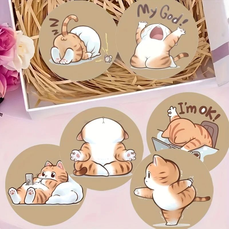 Cat Lover Wooden Coaster Set Six Piece Drink Tray For Home And Cafe 4