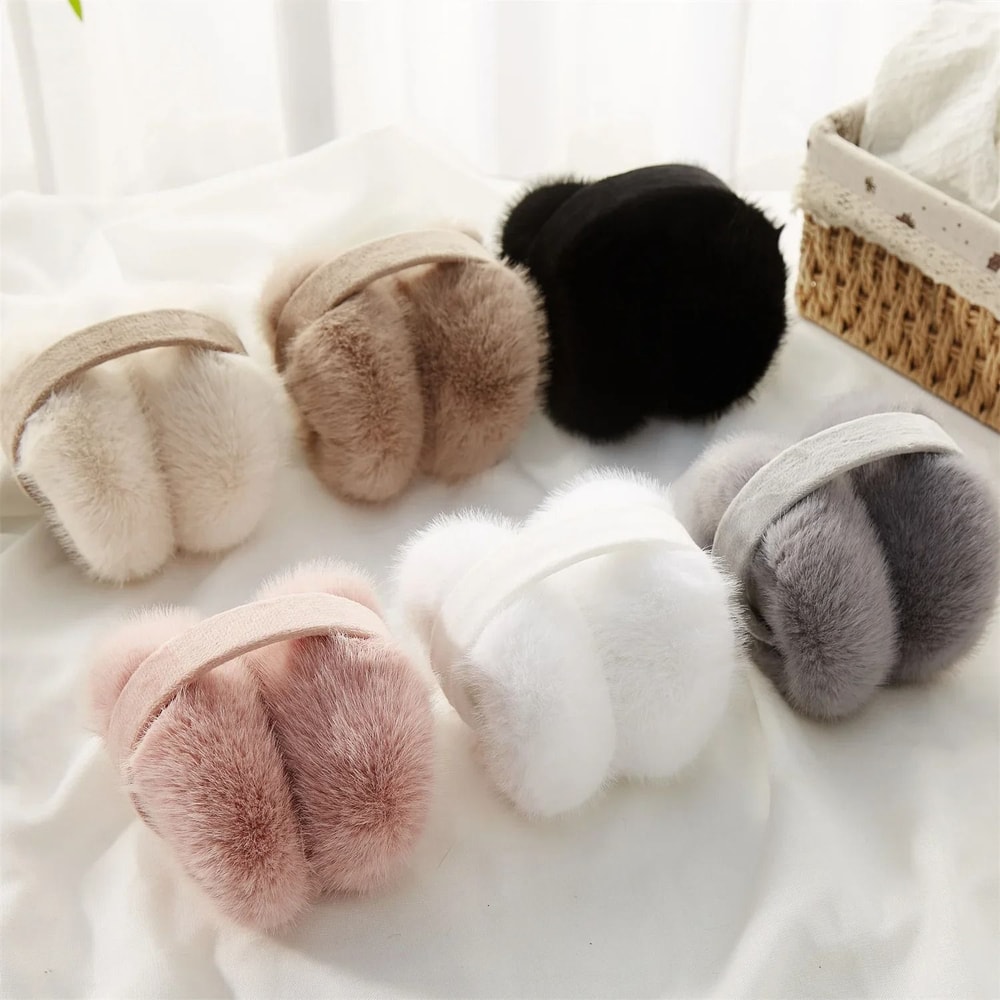 Foldable Plush Warm Earmuffs For Women Winter Ear Warmers 2