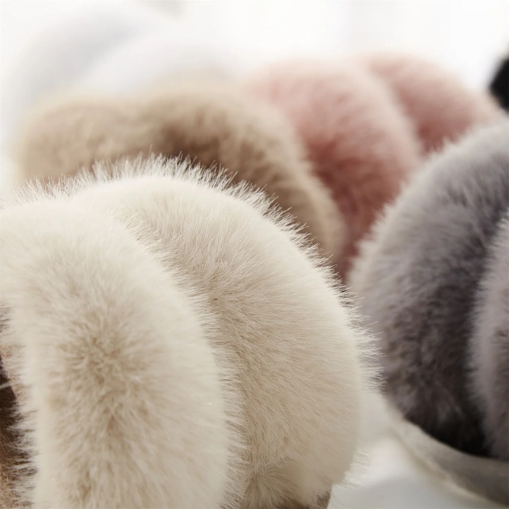 Foldable Plush Warm Earmuffs For Women Winter Ear Warmers 3