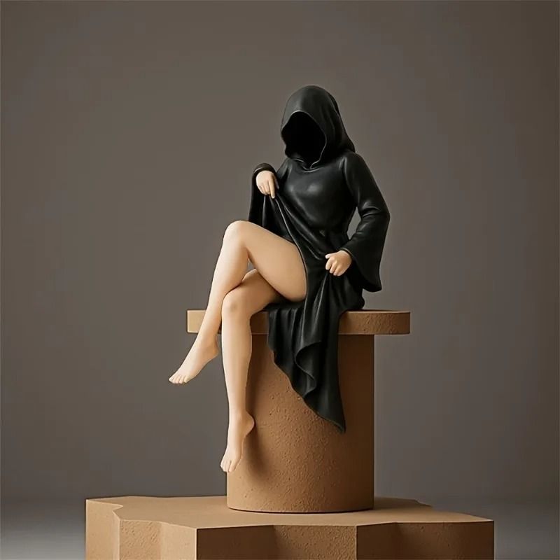 Hooded Gothic Figurine Bookshelf Decorative Sculpture 3