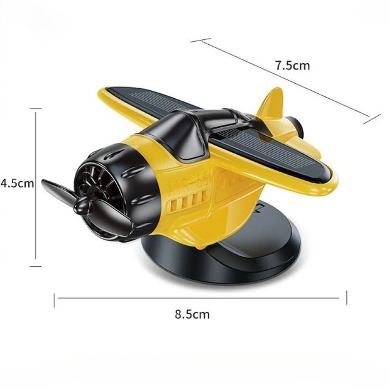 Solar Powered Rotating Airplane Dashboard Ornament 1