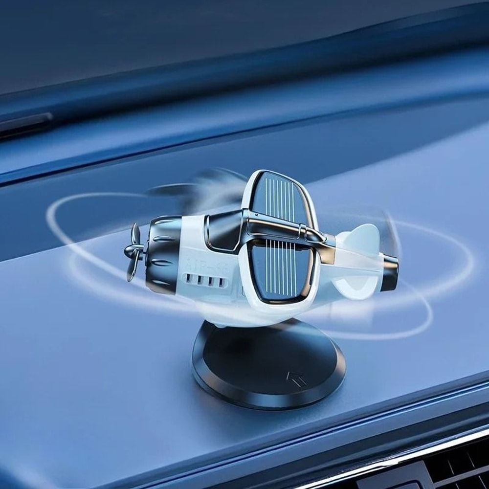 Solar Powered Rotating Airplane Dashboard Ornament 2