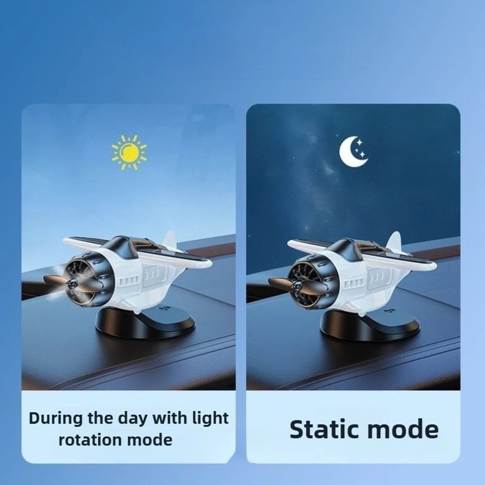 Solar Powered Rotating Airplane Dashboard Ornament 4
