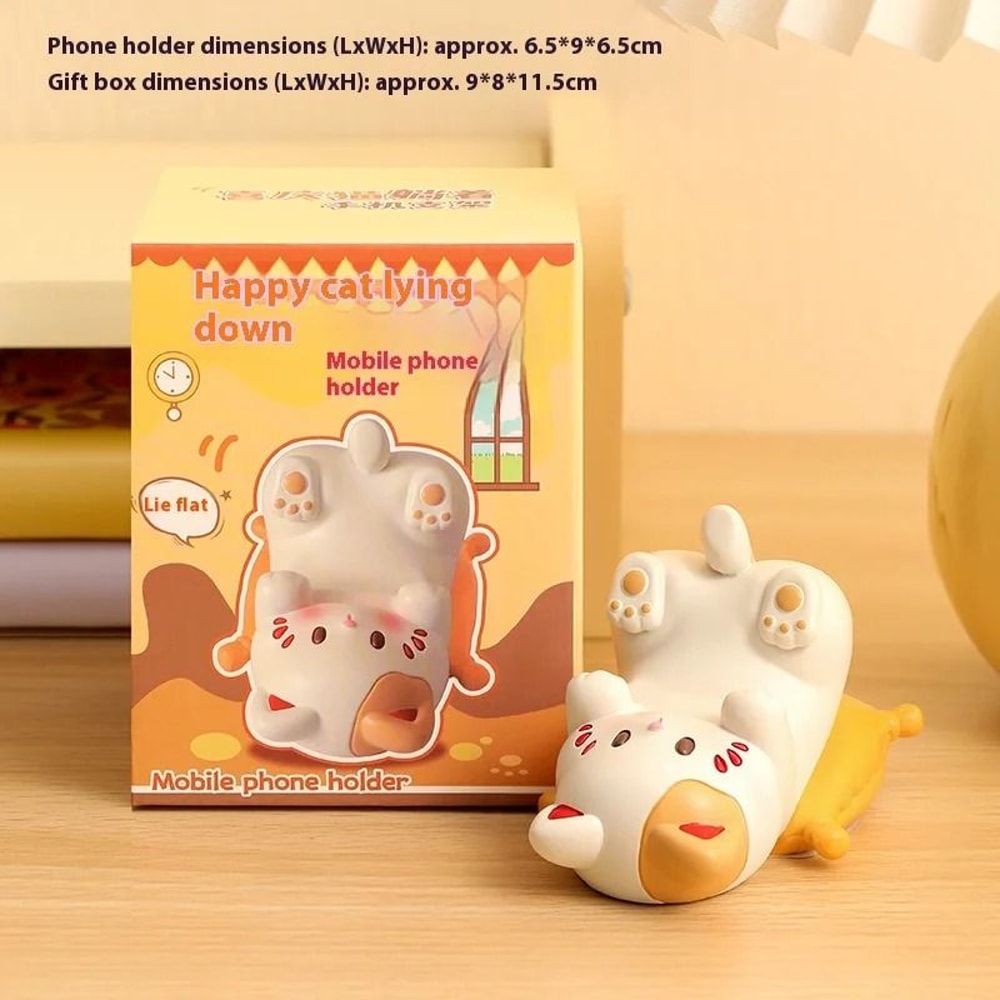 Cat Shaped Figurine Phone Stand Decorative Sculpture 5