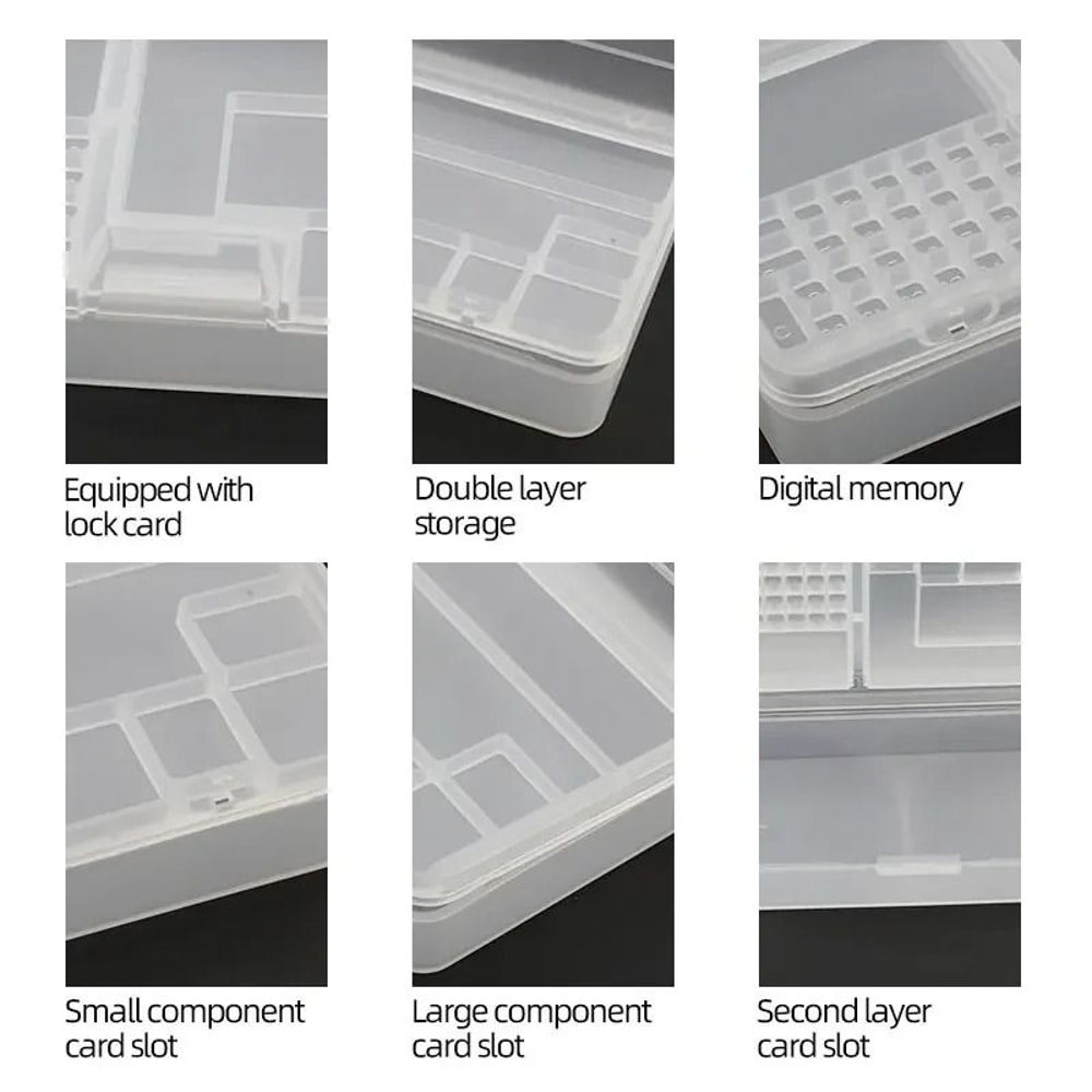 Transparent Plastic Electronic Component Storage Box With Grid Compartments 2