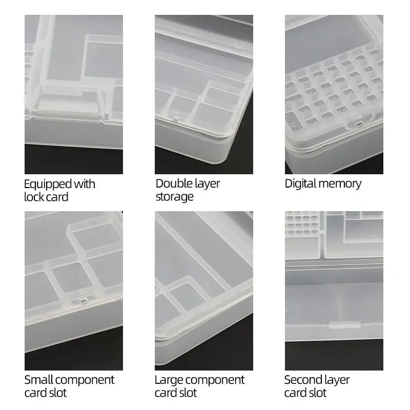 Transparent Plastic Electronic Component Storage Box With Grid Compartments 2