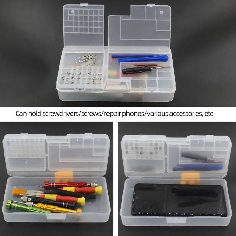 Transparent Plastic Electronic Component Storage Box With Grid Compartments 3