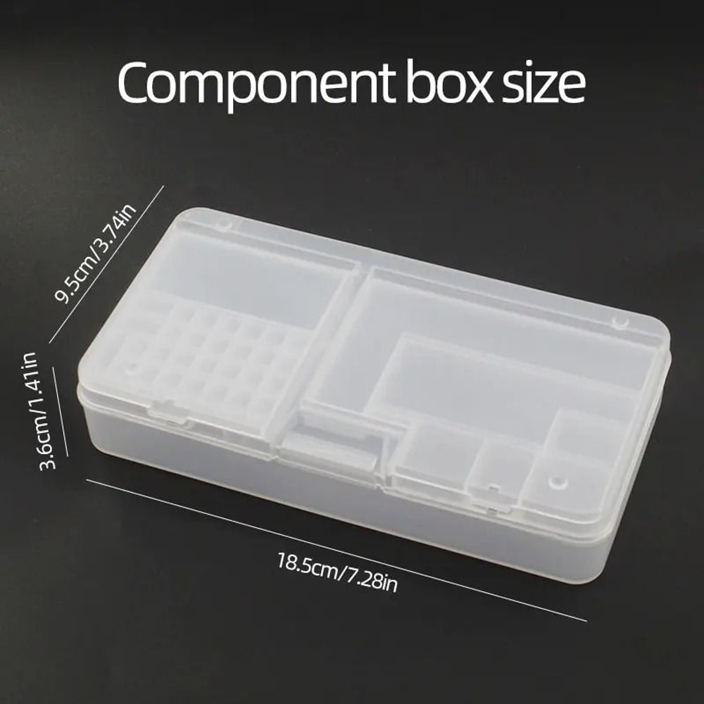 Transparent Plastic Electronic Component Storage Box With Grid Compartments 4