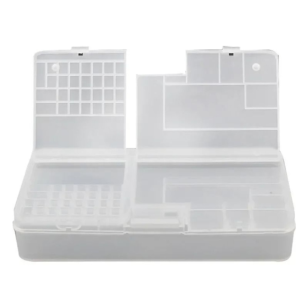 Transparent Plastic Electronic Component Storage Box With Grid Compartments 5