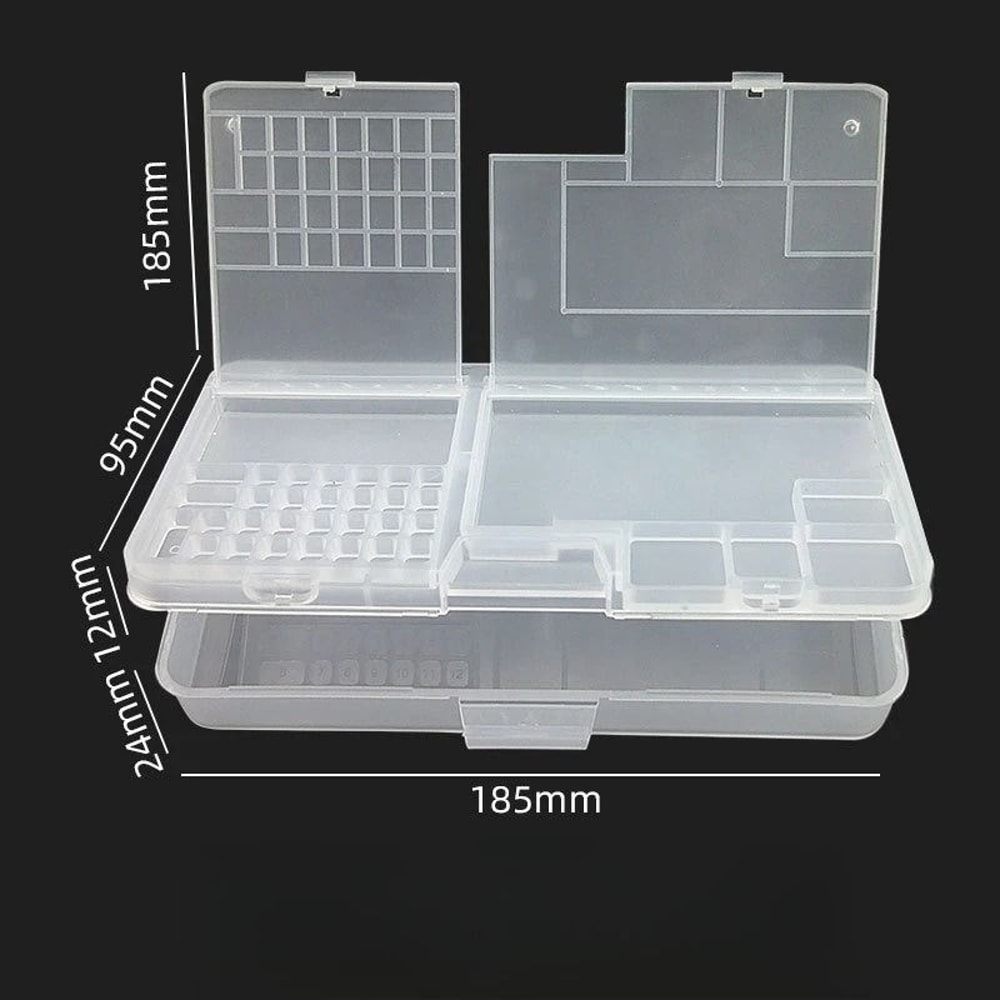 Transparent Plastic Electronic Component Storage Box With Grid Compartments 6