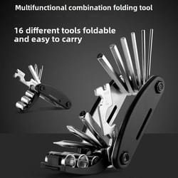 multi tool bicycle repair kit with combination wrench and screwdriver set