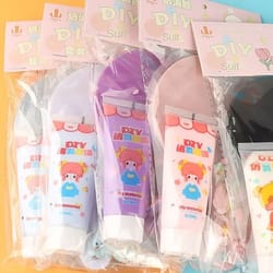 cute cartoon handheld mirror with decorative cream style design