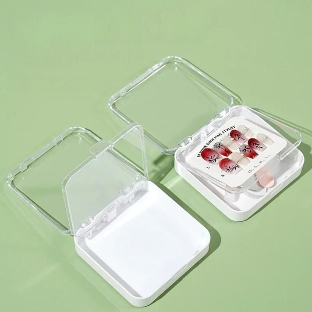 Double Layer Transparent Nail Storage Box With Dust Proof Seal 0