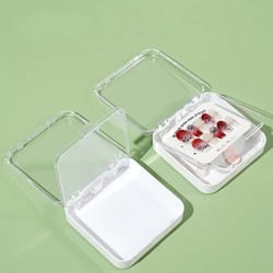 double layer transparent nail storage box with dust proof seal