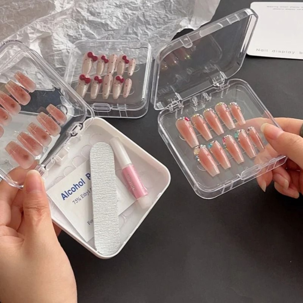 Double Layer Transparent Nail Storage Box With Dust Proof Seal 5