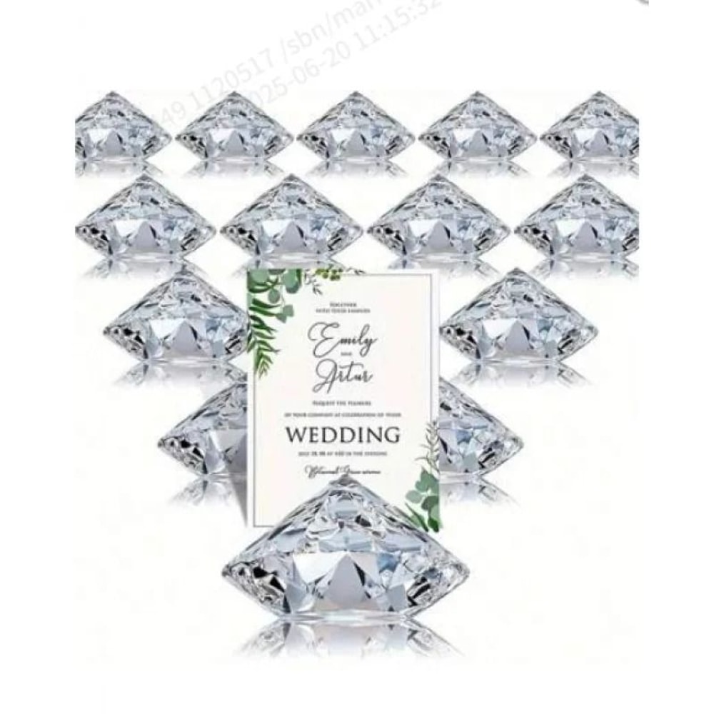Crystal Diamond Shaped Desktop Card Holder For Business And Events 1