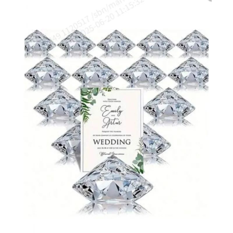 Crystal Diamond Shaped Desktop Card Holder For Business And Events 1