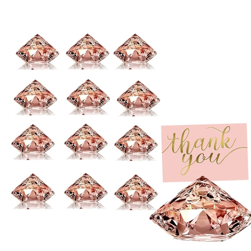 Crystal Diamond Shaped Desktop Card Holder For Business And Events 6