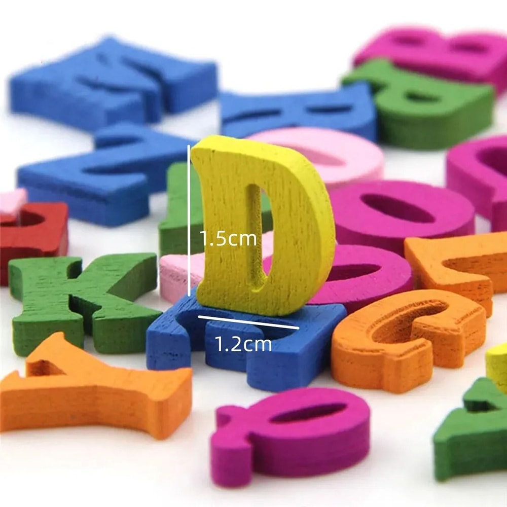 Colorful Wooden Alphabet Blocks For DIY Crafts And Decoration 1