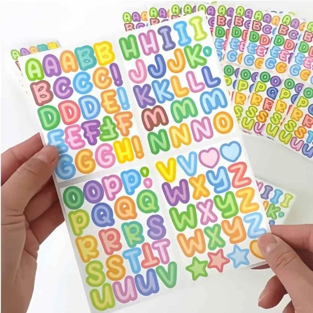 Colorful Alphabet Sticker Sheets For DIY Labeling And Decoration 1