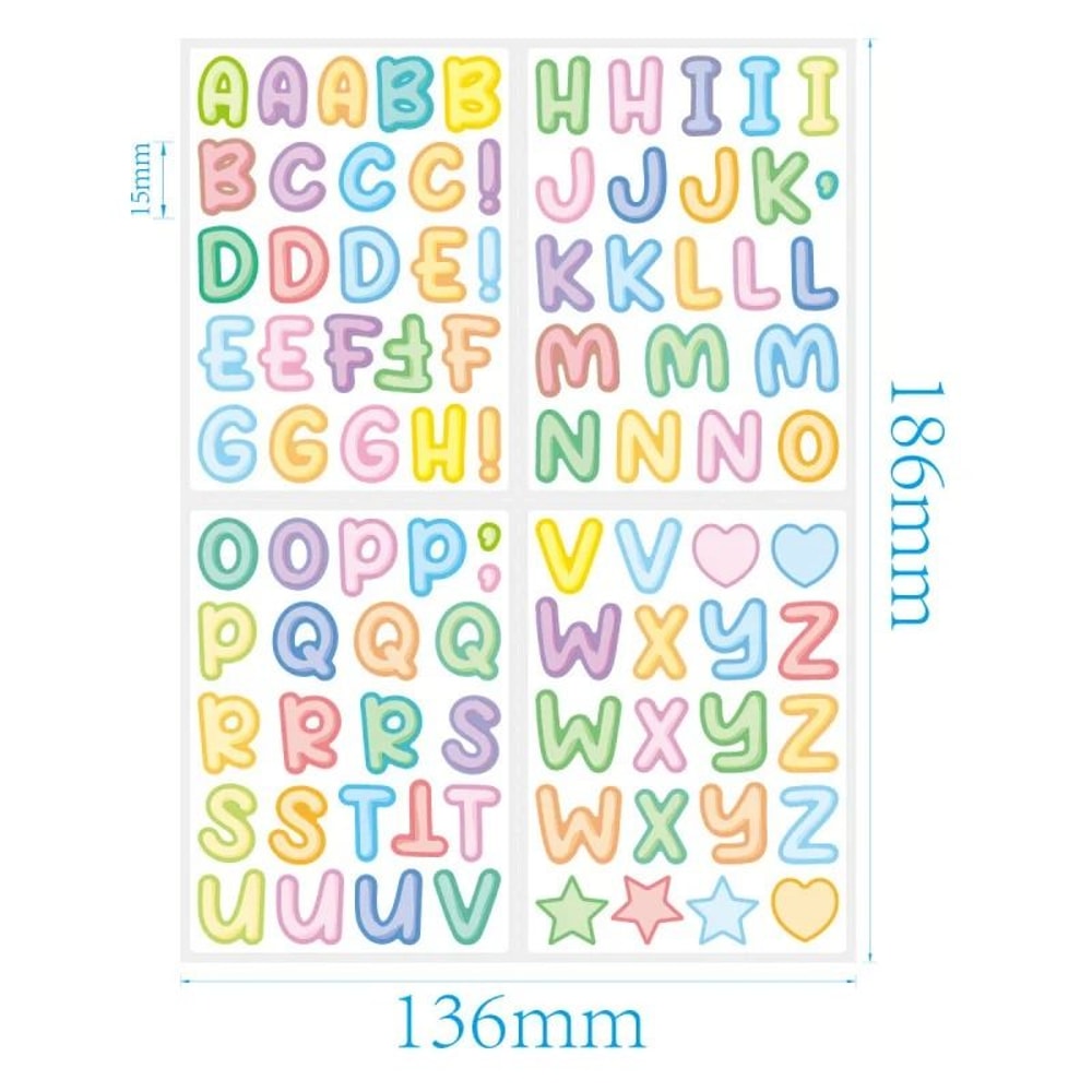 Colorful Alphabet Sticker Sheets For DIY Labeling And Decoration 4